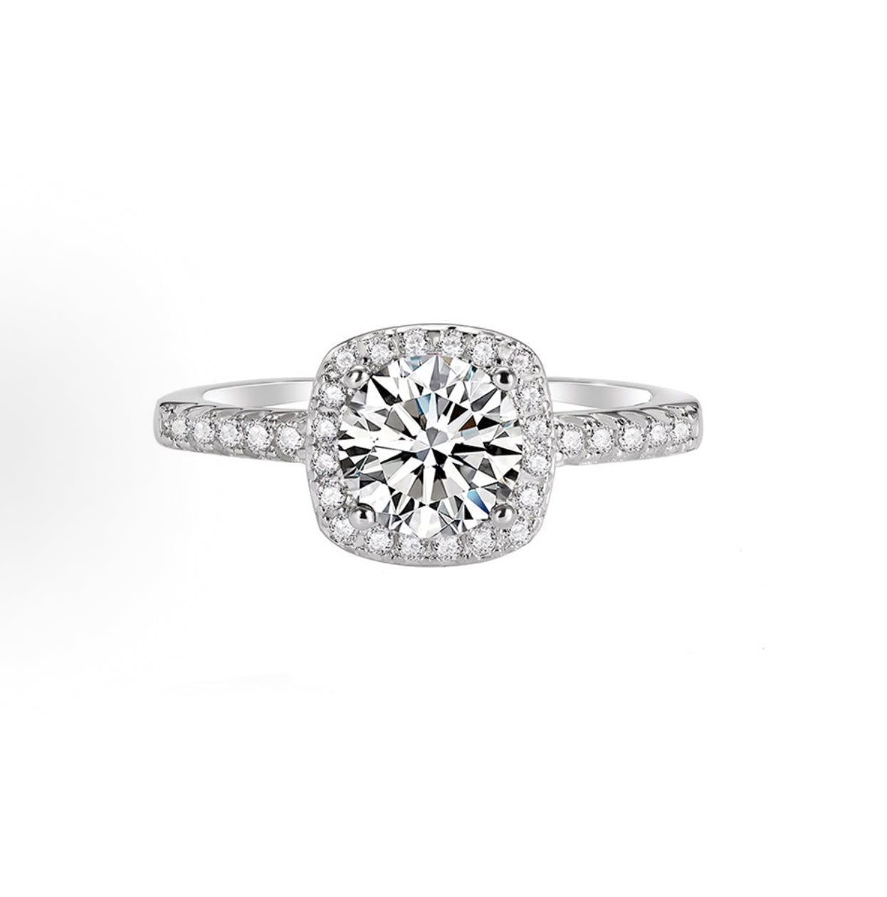 Princess square diamond ring