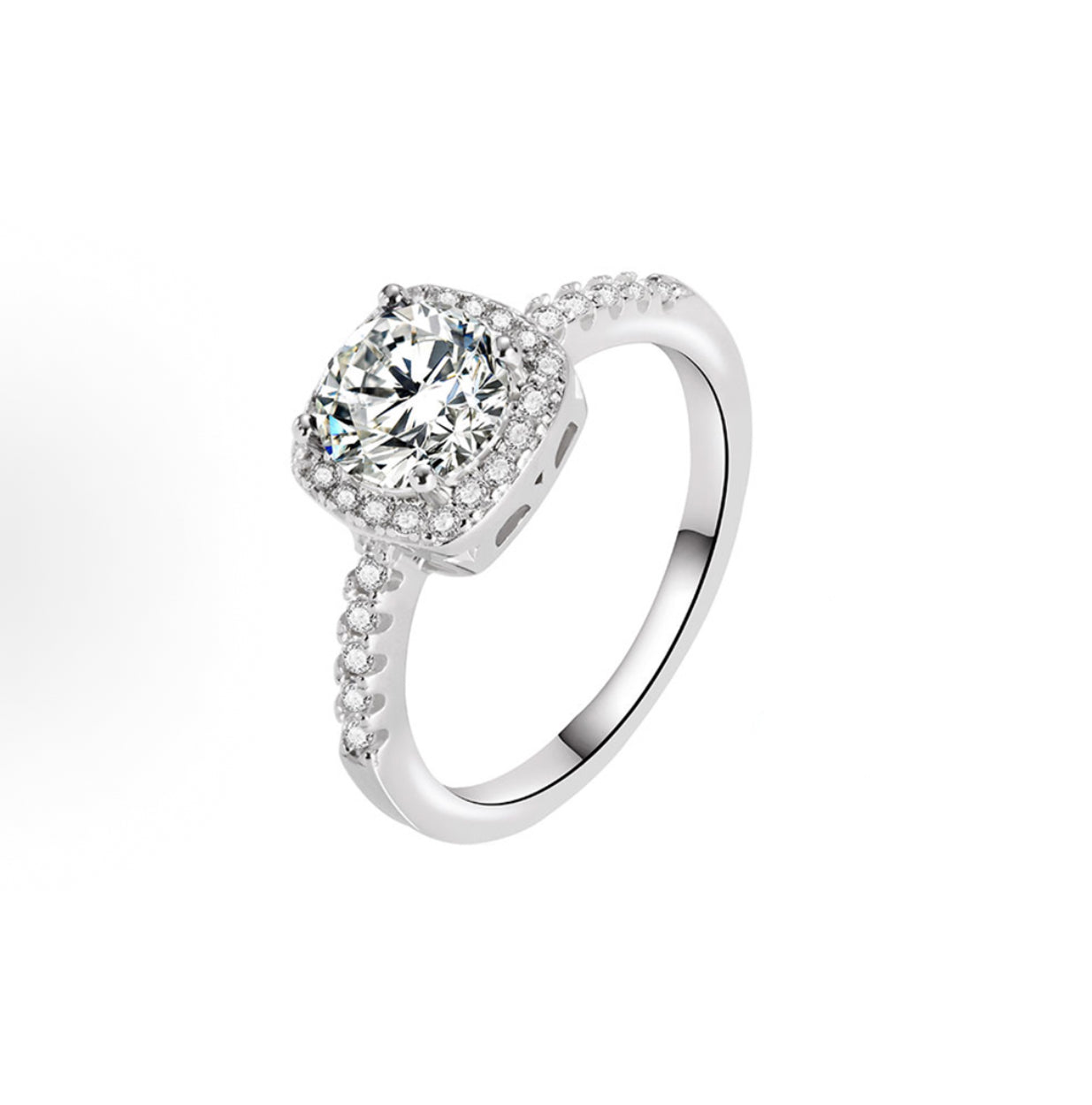 Princess square diamond ring