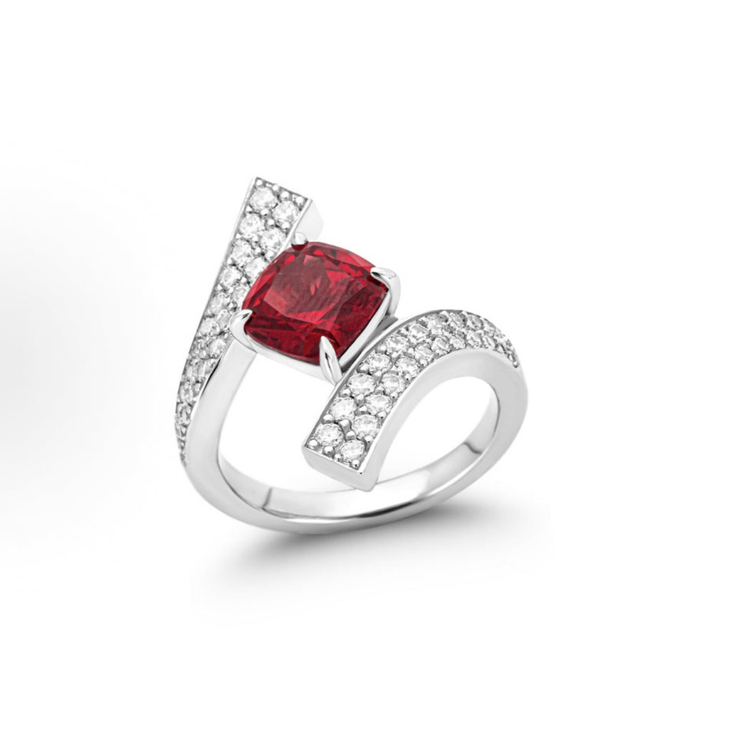 GAONAS Red Ring 925 silver